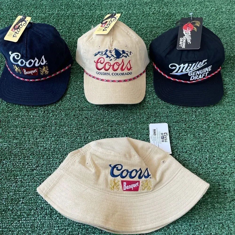 Coors | Miller‎ -  Banquet Corduroy Snapback Hat| Bucket Hat Vintage 90’s Style
